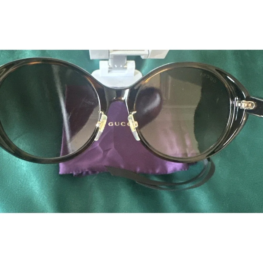 Gucci GG0370SK 002 56 19 145 Bee Gradient Tortoise Sunglasses Italy Purple Case